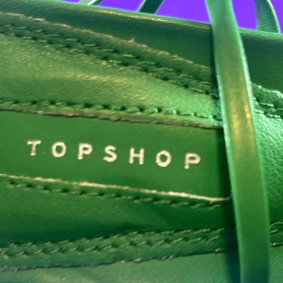 Topshop Green Riley Beaded Trim Heeled Sandal With Ankle Tiel Women's Size 6-NEW - Picture 7 of 8